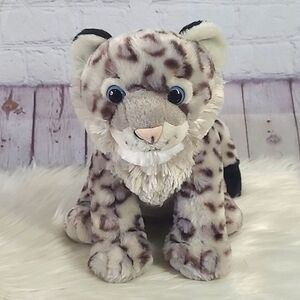 Wild Republic Realistic Snow Leopard Blue Eyes Plush Stuffed Animal Toy 12 Inch